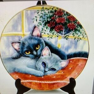 Purrfect Pairs Chelsea & Charlie Cats Danbury Mint Decorator Plate Guzman-Forbes